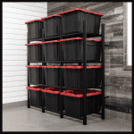 Bin Warehouse Rack - 12 Tote Heavy Duty / Black
